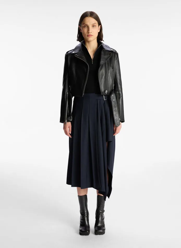 Women Jackets and Coats ALC Monroe Leather Jacket Black