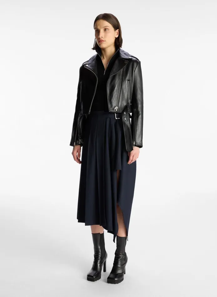 Women Jackets and Coats ALC Monroe Leather Jacket Black