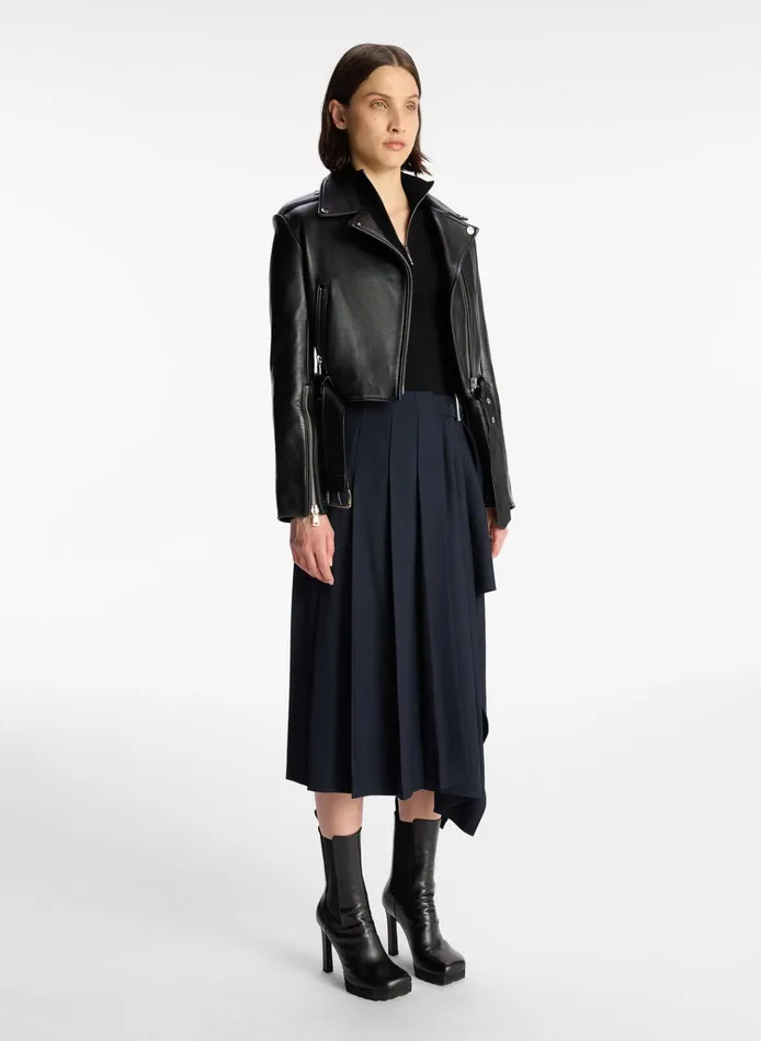 Women Jackets and Coats ALC Monroe Leather Jacket Black
