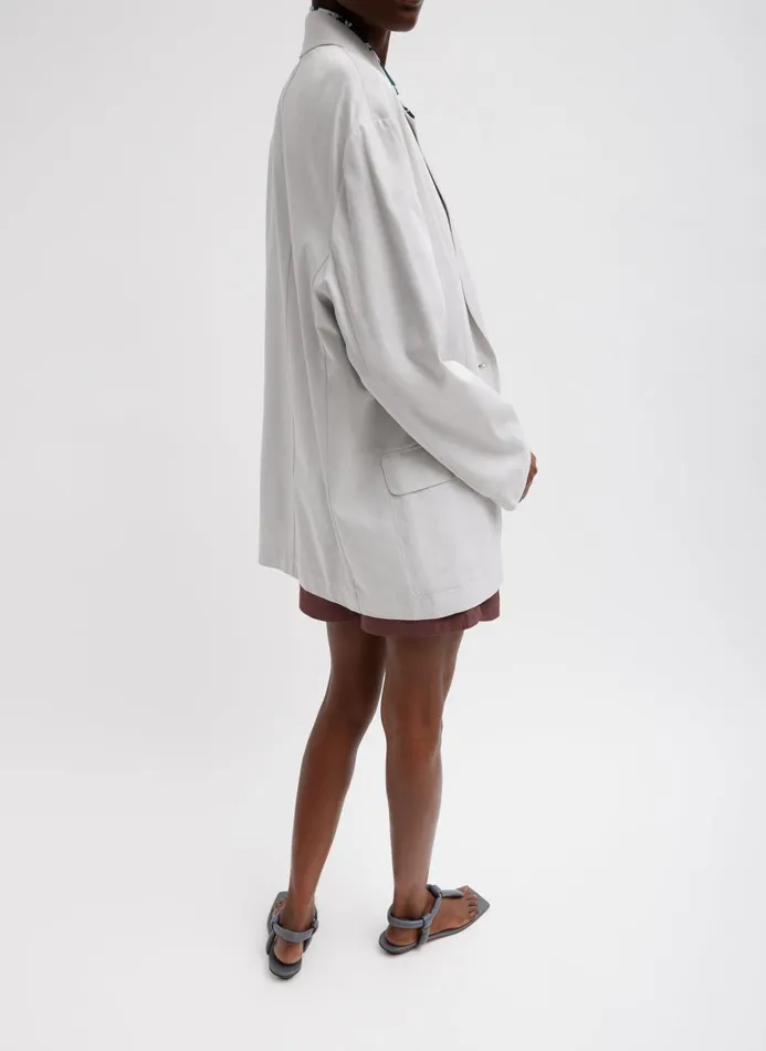 Women Jackets and Outerwear Tibi Drapey Suiting Liam Blazer Stone