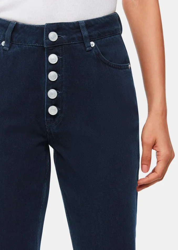 Women Jeans Whistles Dark Denim Authentic Hollie Button Jean