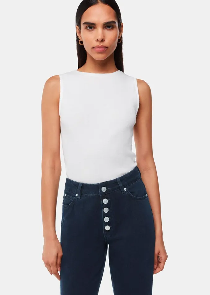 Women Jeans Whistles Dark Denim Authentic Hollie Button Jean