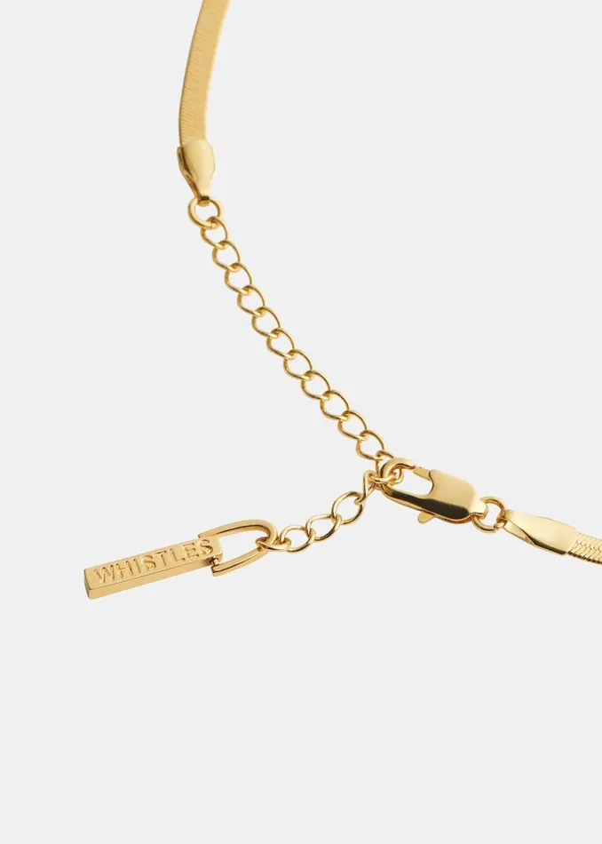 Women Jewellery Whistles Gold Flat Snake Chain Necklace