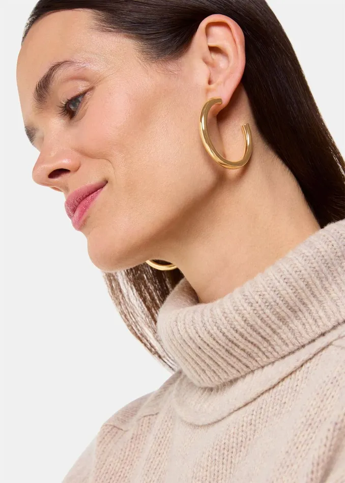 Women Jewellery Whistles Gold Tubular Large Hoop