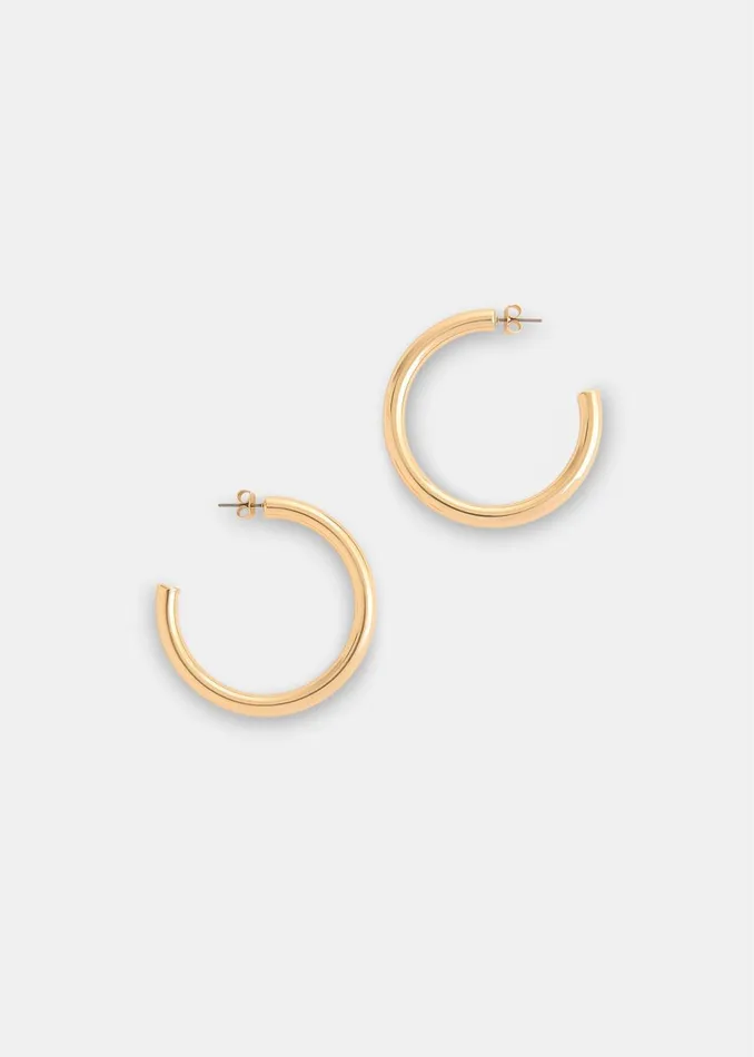 Women Jewellery Whistles Gold Tubular Large Hoop