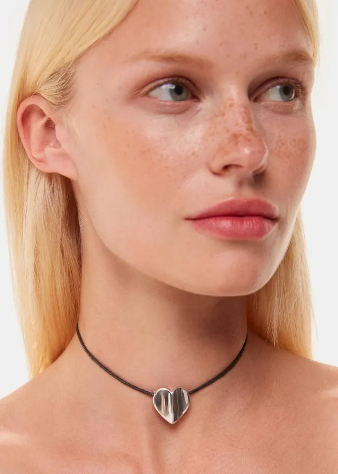 Women Jewellery Whistles Silver Heart Cord Necklace