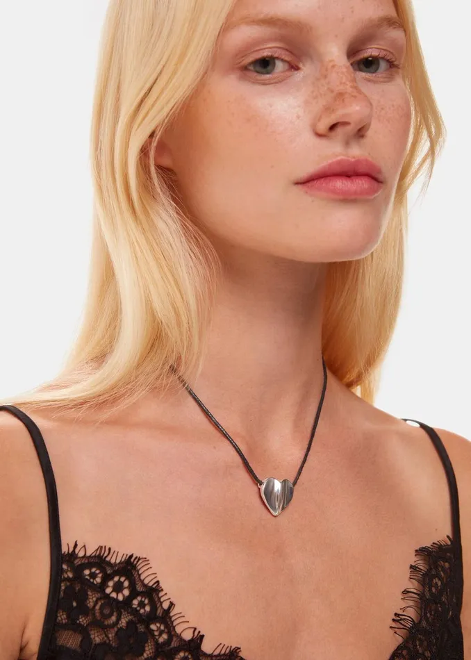 Women Jewellery Whistles Silver Heart Cord Necklace