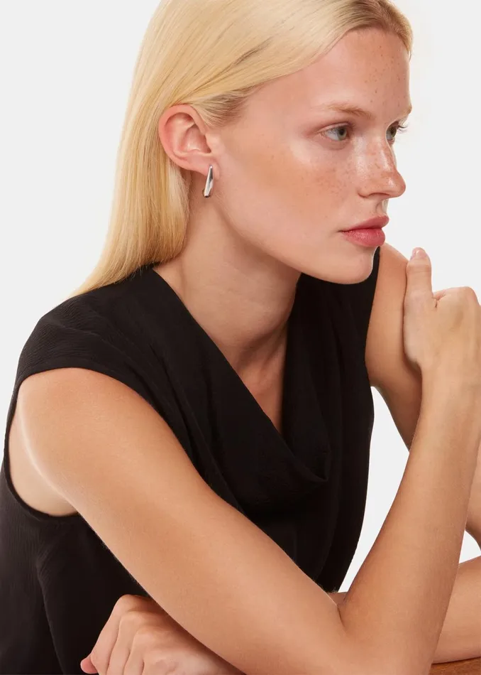 Women Jewellery Whistles Silver Mini Curved Earring