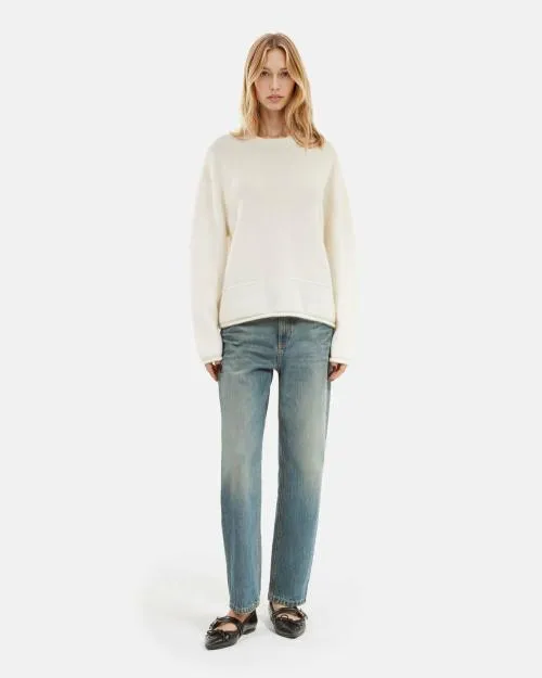 Women Jumpers and Cardigans The Kooples Ecru Wool And Mohair Sweater Ecru
