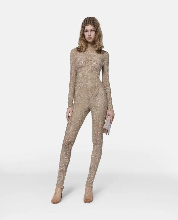 Women Jumpsuits Stella McCartney Diamant Lace Bodysuit Nude