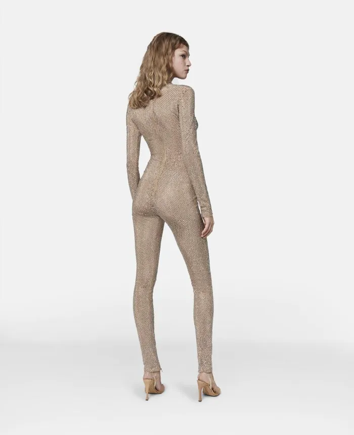 Women Jumpsuits Stella McCartney Diamant Lace Bodysuit Nude