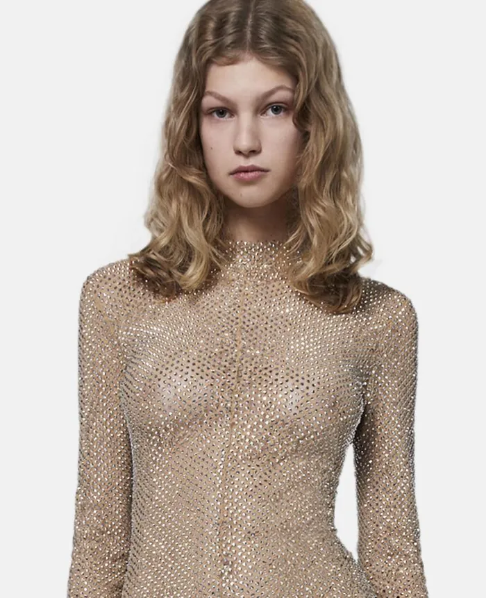 Women Jumpsuits Stella McCartney Diamant Lace Bodysuit Nude