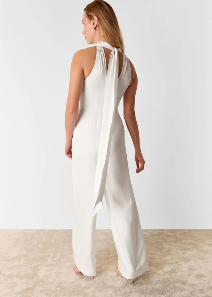 Women Jumpsuits Whistles Ivory Halterneck Bridal Jumpsuit