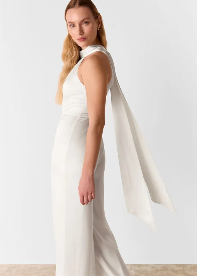 Women Jumpsuits Whistles Ivory Halterneck Bridal Jumpsuit