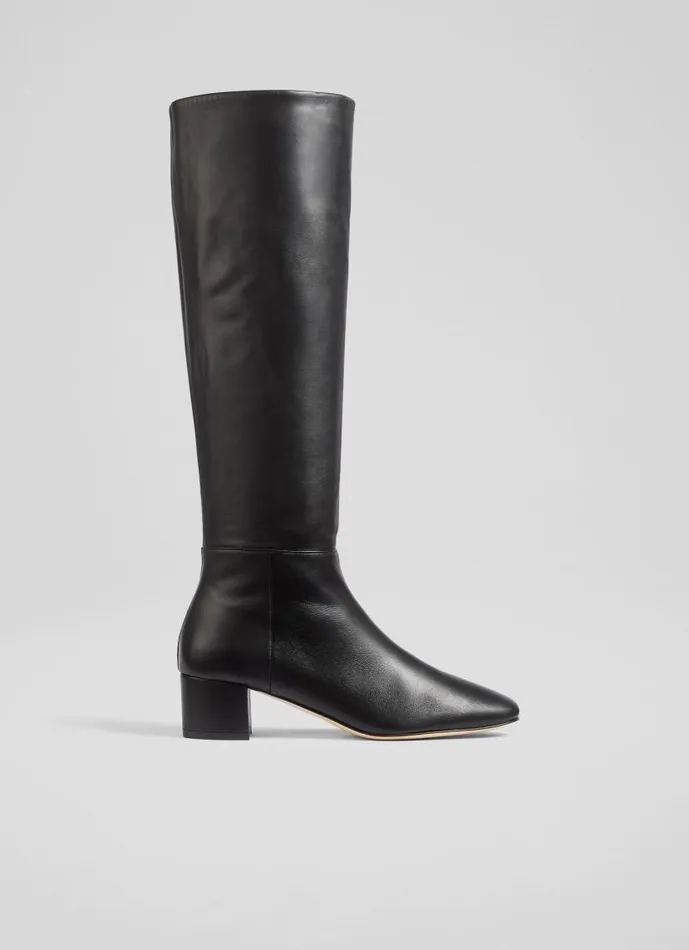 Women Karen Black Leather KneeHigh Boots Black LKBennett Boots