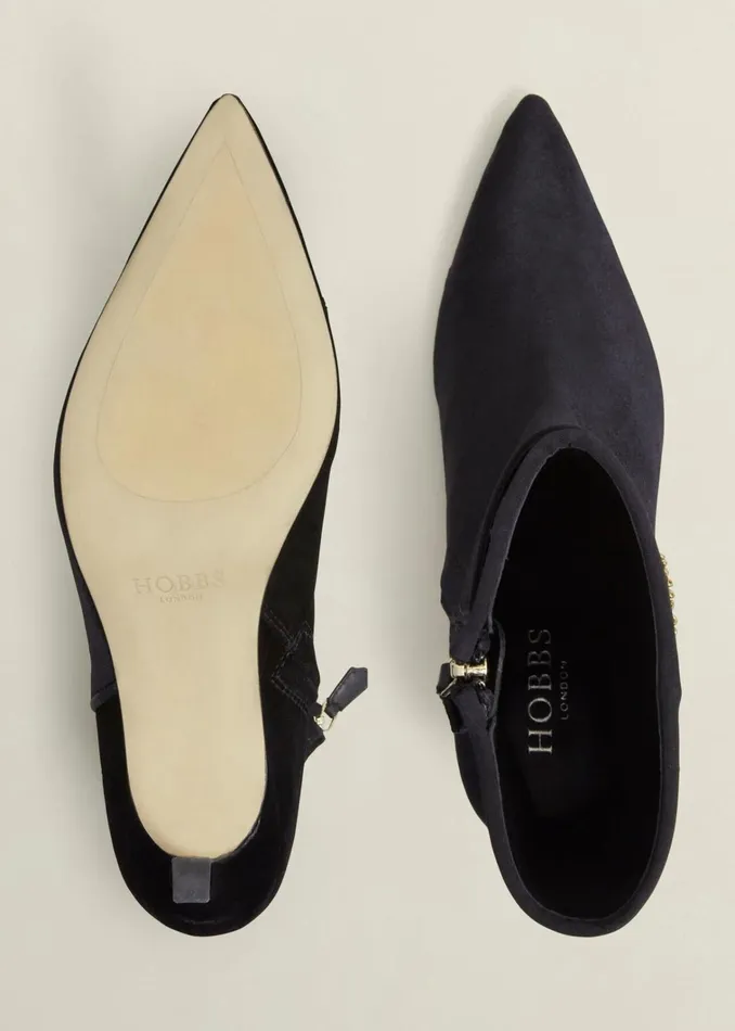 Women Keston Embellished Velvet Ankle Boots Black Hobbs Boots