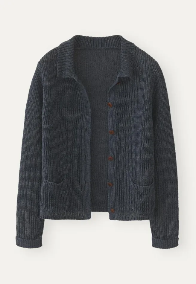 Women Knitted Jacket Petrol Grey Poetry Fashion Jackets and Coats