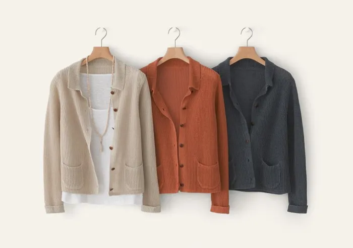 Women Knitted Jacket Petrol Grey Poetry Fashion Jackets and Coats