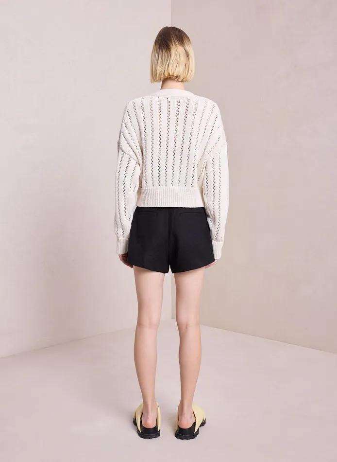 Women Knitwear ALC Drew Cotton Knit Cardigan Ecru