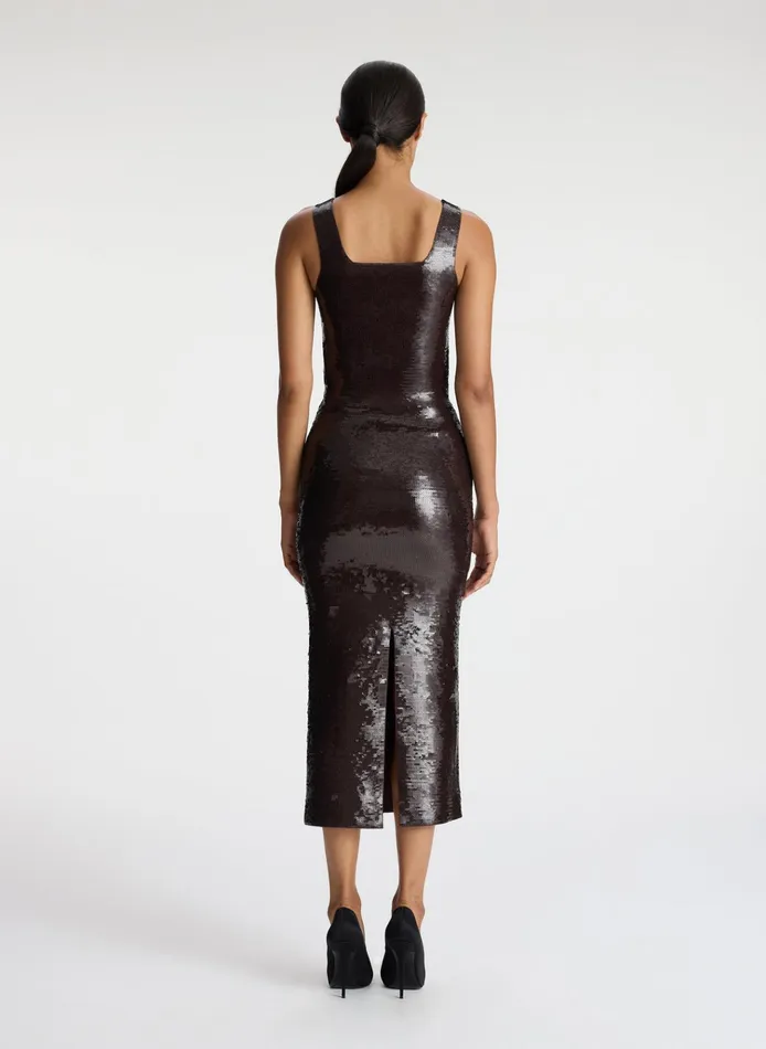 Women Knitwear ALC Victoria Sequin Knit Top Dark Brown