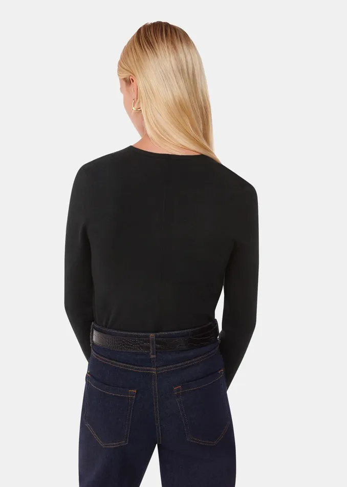 Women Knitwear and Cashmere Whistles Black Mila V Neck Knit