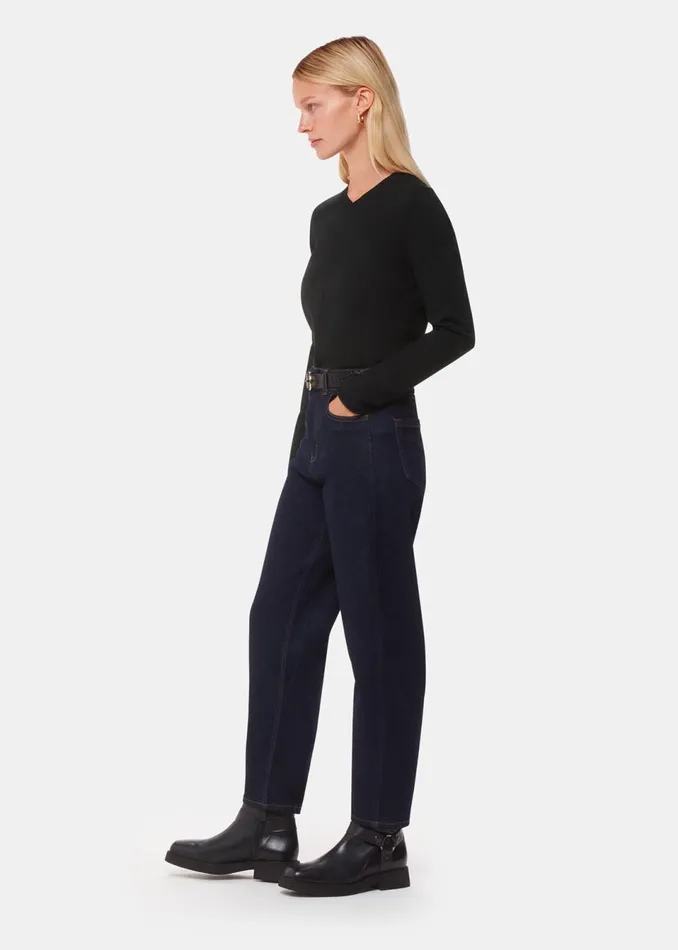 Women Knitwear and Cashmere Whistles Black Mila V Neck Knit