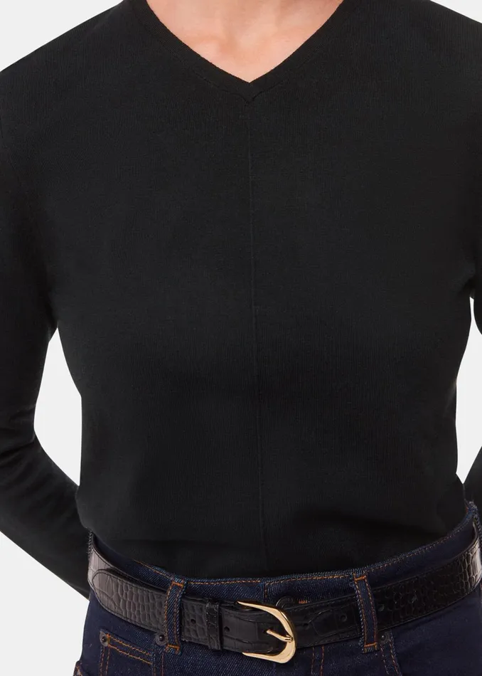 Women Knitwear and Cashmere Whistles Black Mila V Neck Knit