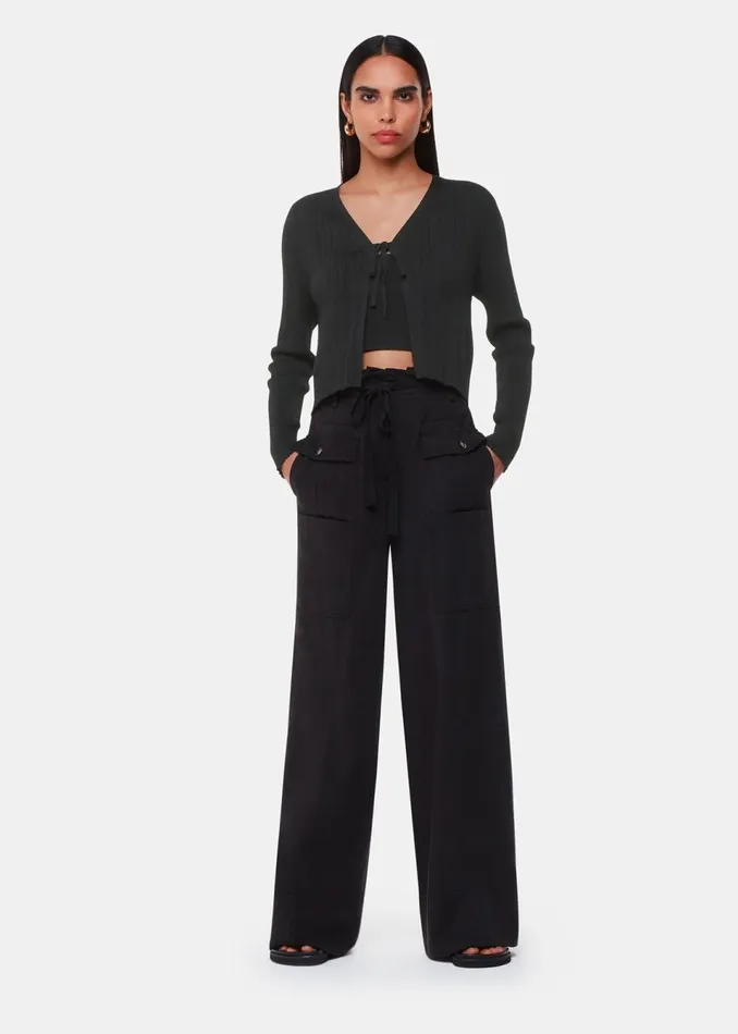 Women Knitwear and Cashmere Whistles Black Tie Front Detail Cardigan