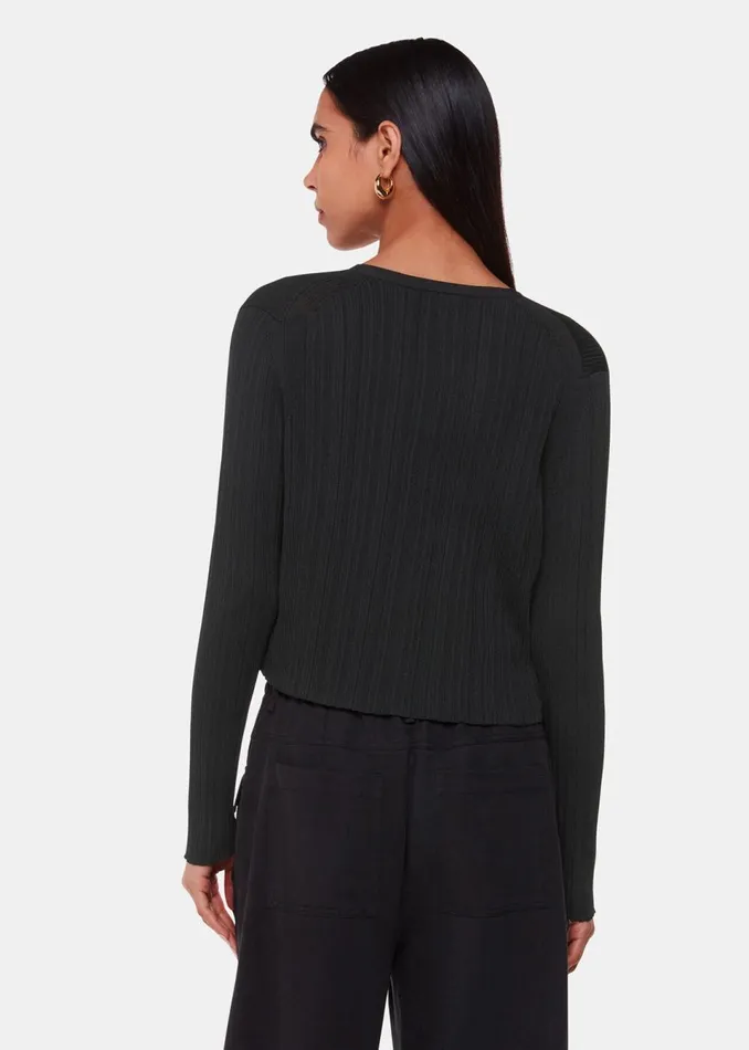 Women Knitwear and Cashmere Whistles Black Tie Front Detail Cardigan