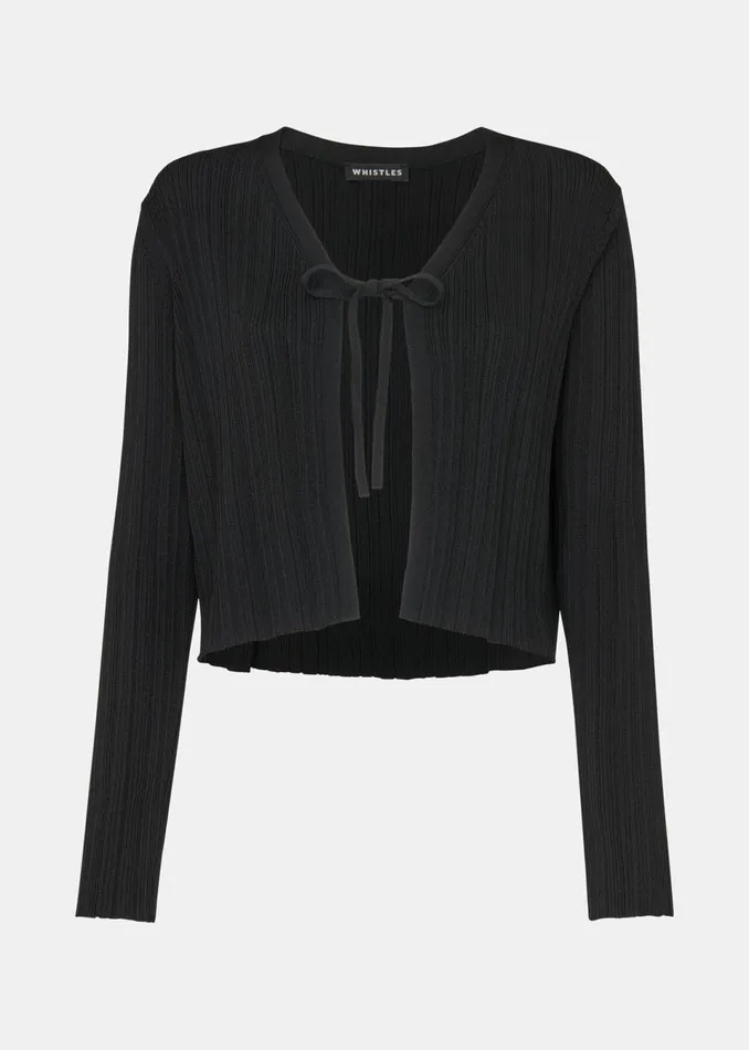 Women Knitwear and Cashmere Whistles Black Tie Front Detail Cardigan
