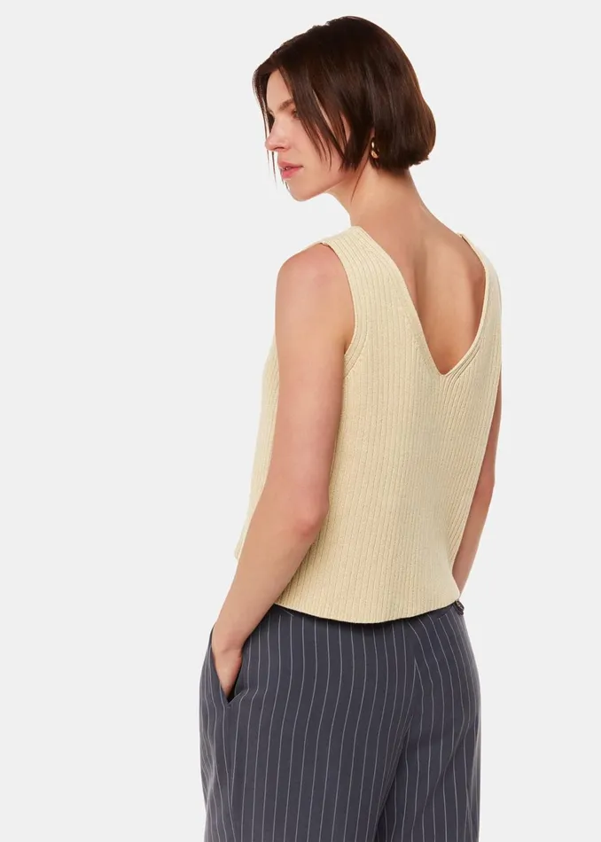 Women Knitwear and Cashmere Whistles Butter Button Front V Neck Tank
