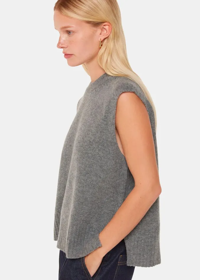 Women Knitwear and Cashmere Whistles Grey Wool Sleeveless Tank