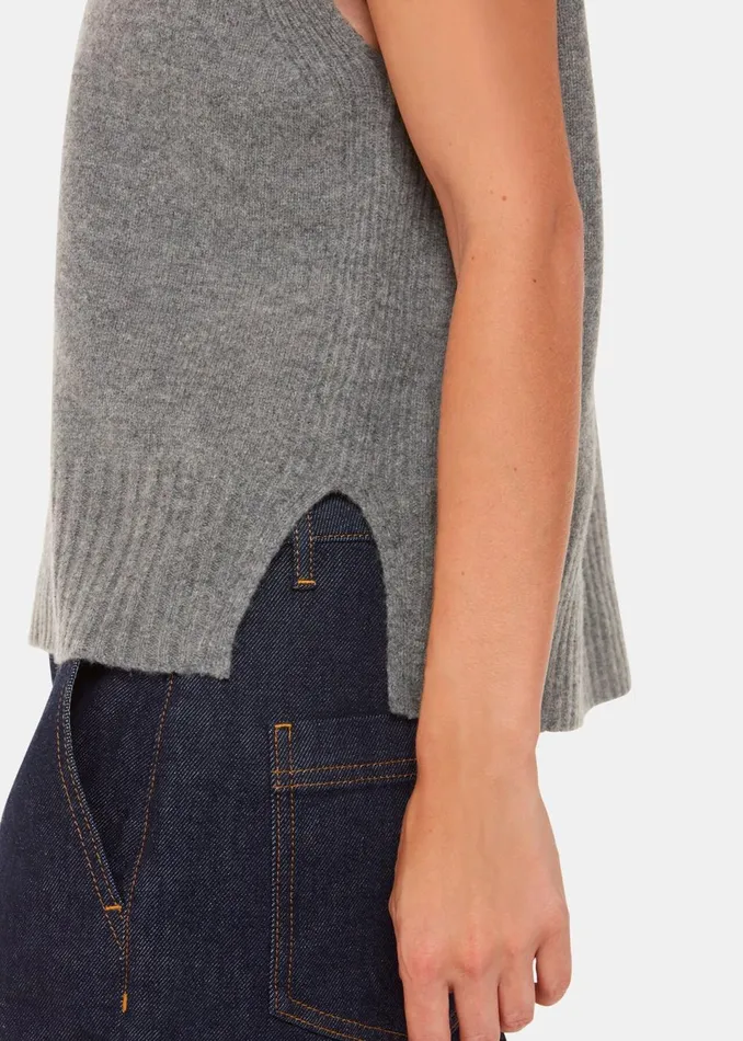 Women Knitwear and Cashmere Whistles Grey Wool Sleeveless Tank