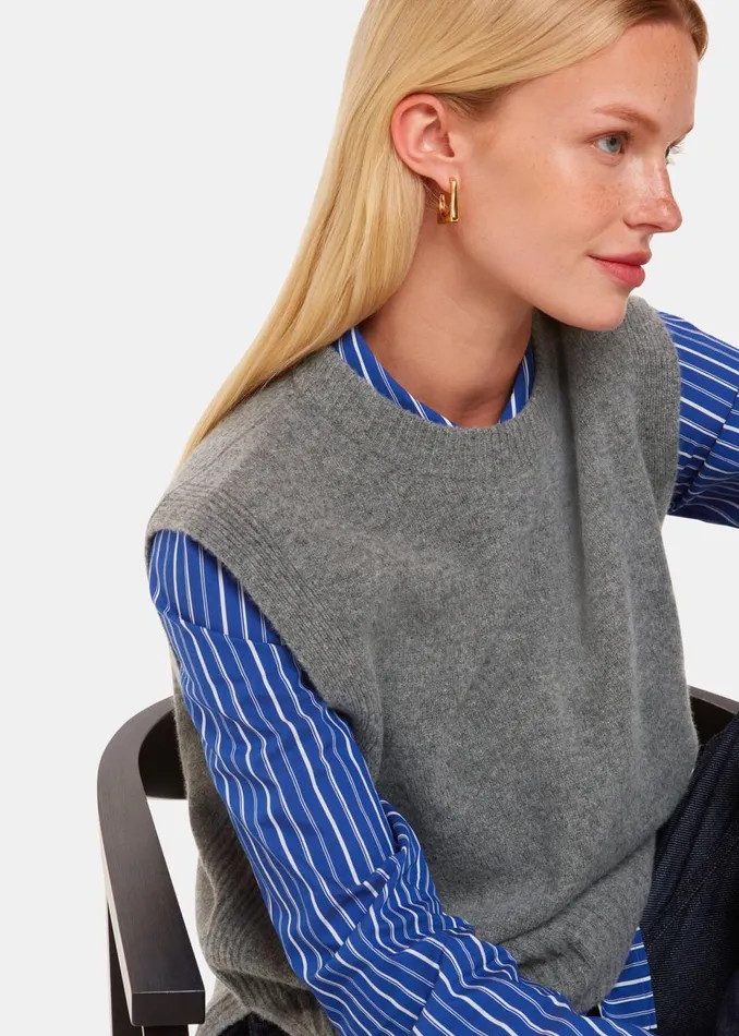 Women Knitwear and Cashmere Whistles Grey Wool Sleeveless Tank