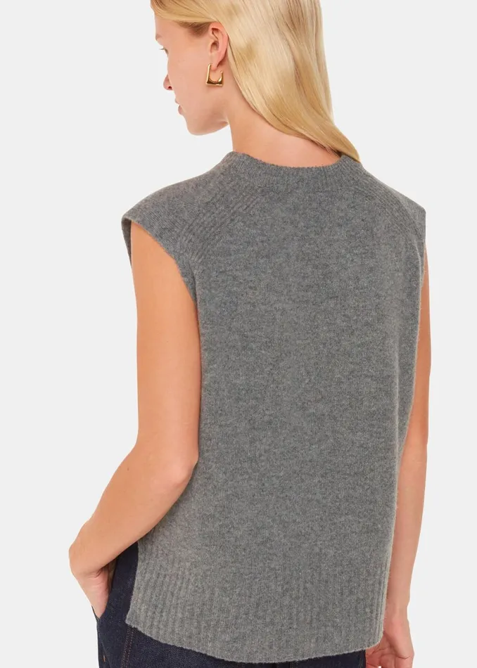 Women Knitwear and Cashmere Whistles Grey Wool Sleeveless Tank