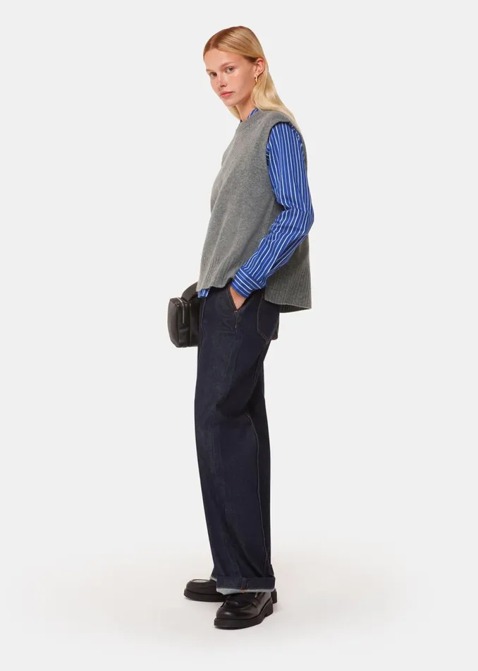Women Knitwear and Cashmere Whistles Grey Wool Sleeveless Tank