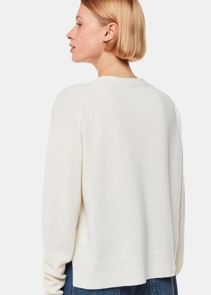 Women Knitwear and Cashmere Whistles Ivory Cashmere Cardigan