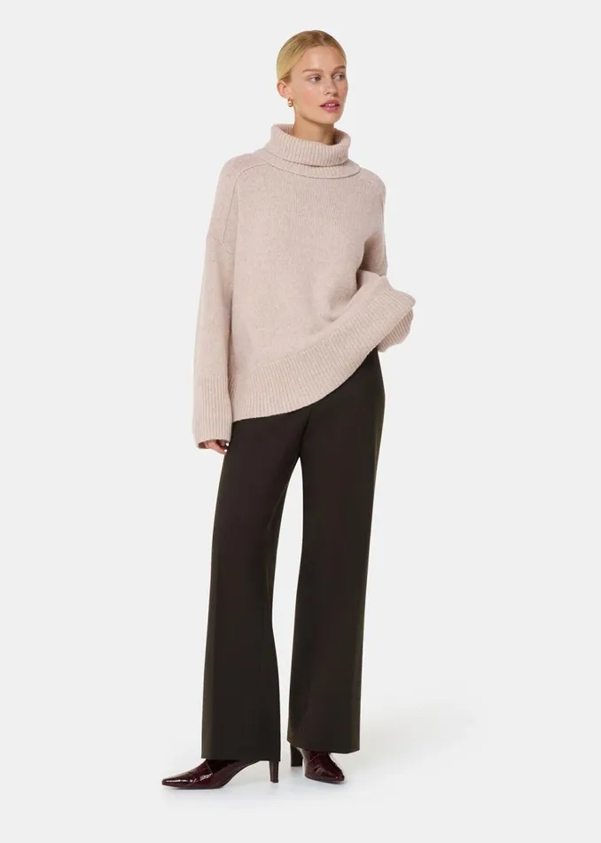 Women Knitwear and Cashmere Whistles Ivory Wool Roll Neck Knit