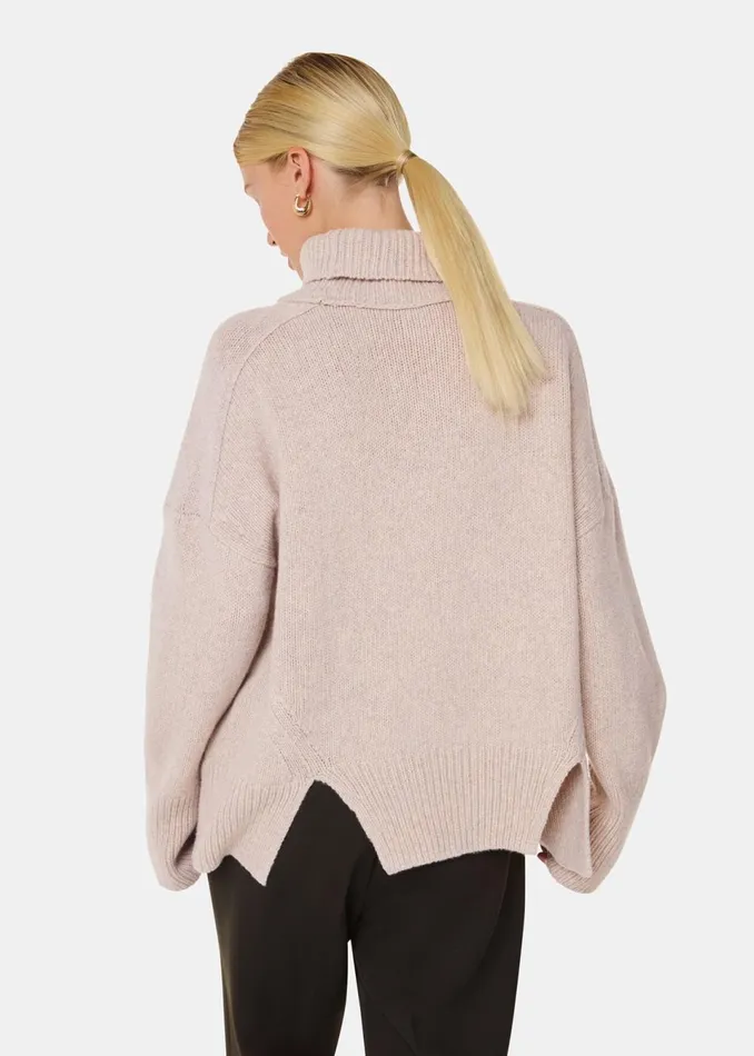 Women Knitwear and Cashmere Whistles Ivory Wool Roll Neck Knit