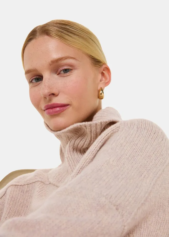 Women Knitwear and Cashmere Whistles Ivory Wool Roll Neck Knit
