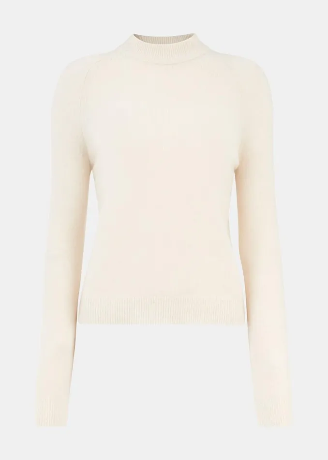 Women Knitwear and Cashmere Whistles Ivory Wool Textured Crew Neck Knit