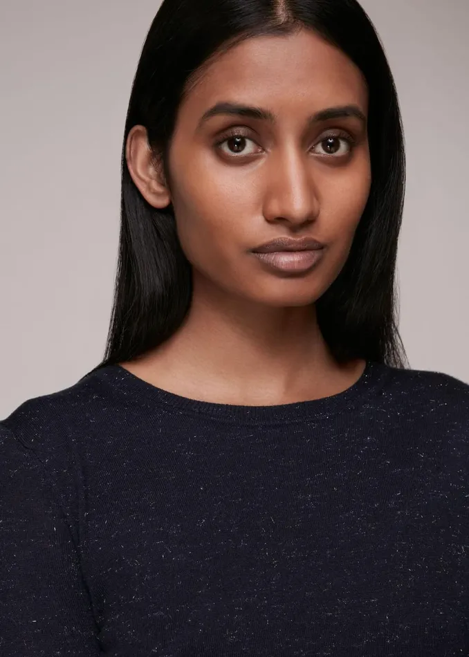 Women Knitwear and Cashmere Whistles Navy Annie Sparkle Knit