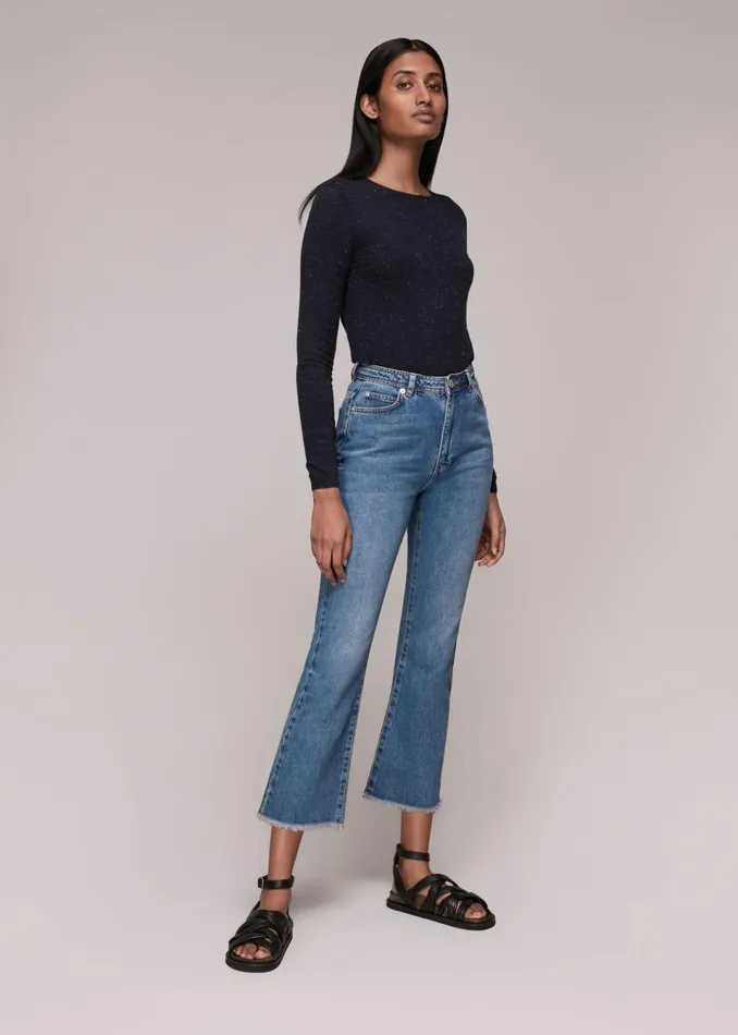 Women Knitwear and Cashmere Whistles Navy Annie Sparkle Knit