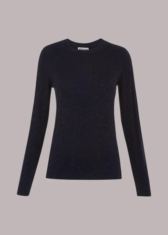 Women Knitwear and Cashmere Whistles Navy Annie Sparkle Knit
