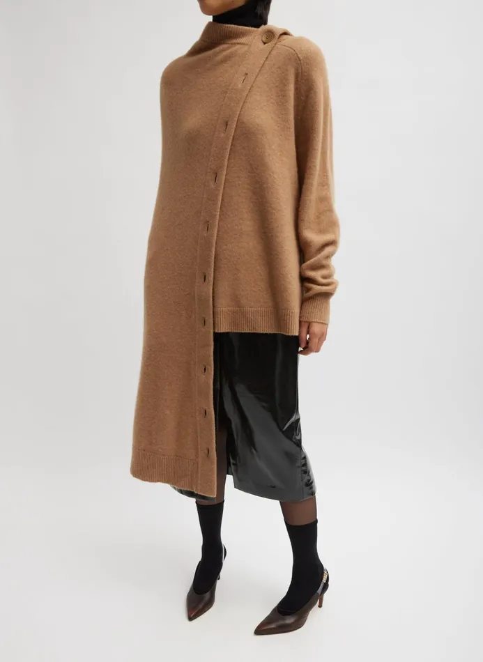 Women Knitwear and Sweatshirts Tibi Camel Hair Knit Cape Camel