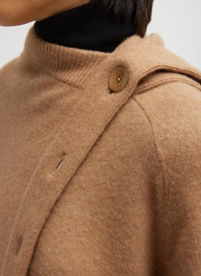 Women Knitwear and Sweatshirts Tibi Camel Hair Knit Cape Camel