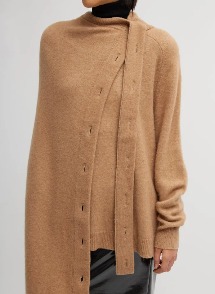 Women Knitwear and Sweatshirts Tibi Camel Hair Knit Cape Camel