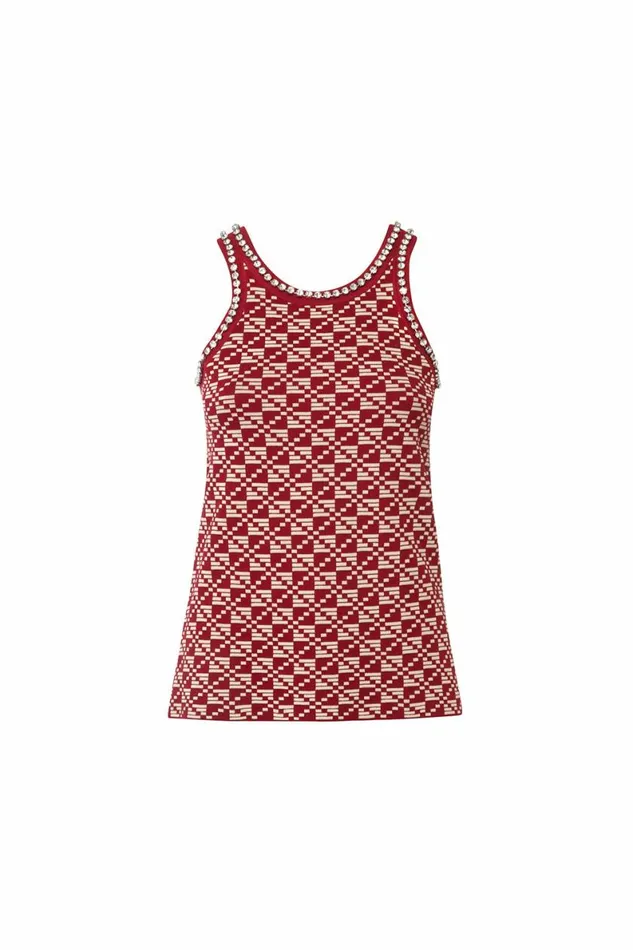 Women Knitwear DODO BAR OR Ena Top Red Cream