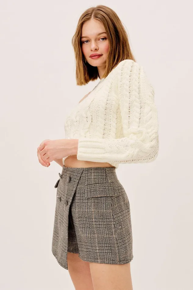 Women Knitwear For Love and Lemons Quinn One Shoulder Sweater Ivory Women Knitwear For Love and Lemons Quinn One Shoulder Sweater Ivory