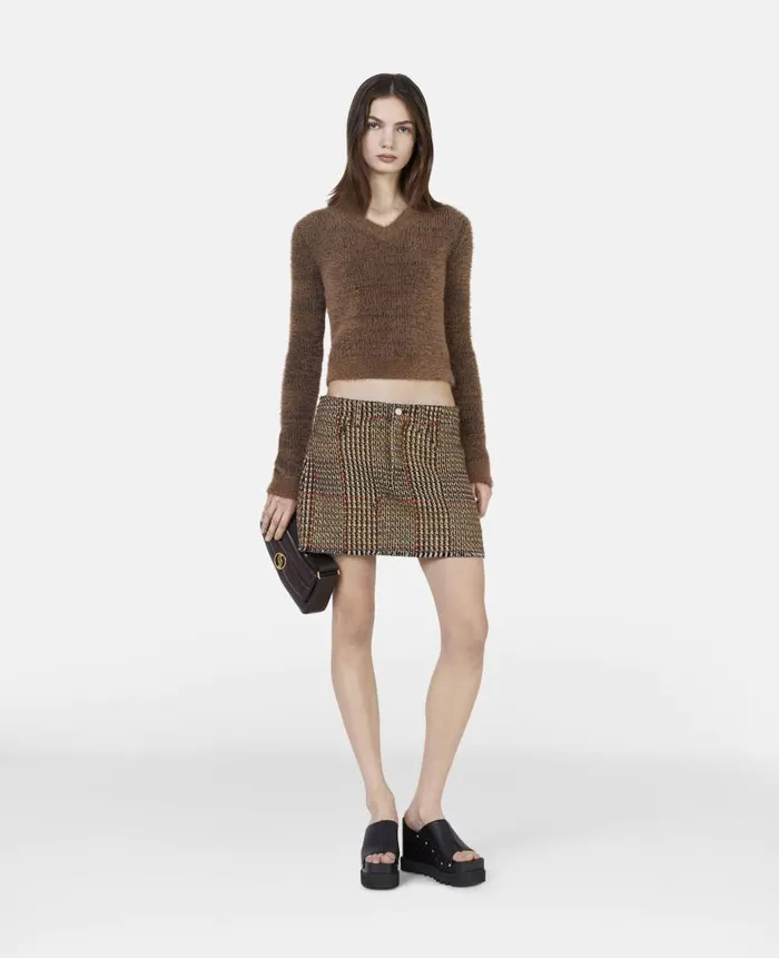 Women Knitwear Stella McCartney Fluffy Knit Jumper Dark Camel